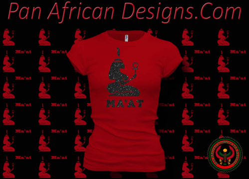 Women's Red and Black Maat T-Shirts with Glitter