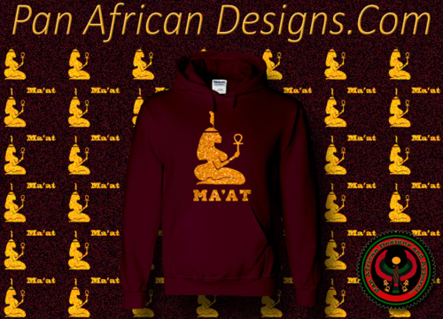 Women's Maroon and Gold Ma'at Hoodie with Glitter
