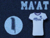 Women's Baby Blue and Navy Blue Ma'at Ringer T-Shirts with Foil