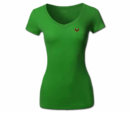 Women's Kelly Green Heru V-Neck T-Shirt