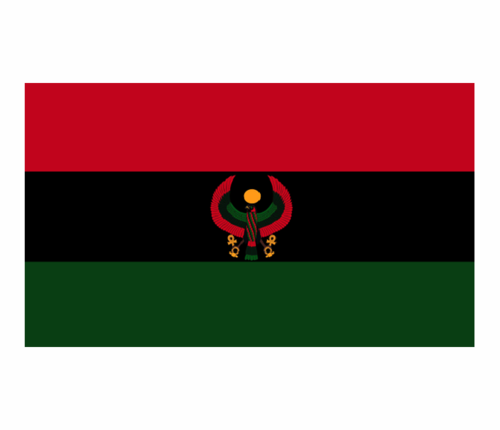 Pan African Flag with Heru Falcon