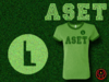 Womens Heather Green and Green Aset T-Shirt With Brilliant Green Metallic/Foil Print