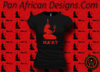 Women's Black and Red Maat T-Shirts with Glitter