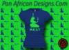 Women's Royal Blue and Green Maat T-Shirts with Glitter