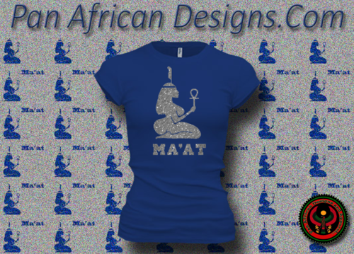 Women's Royal Blue and Silver Maat T-Shirts with Glitter