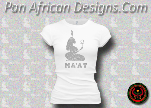 Women's White and Silver Maat T-Shirts with Glitter