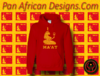 Women's Red and Gold Ma'at Hoodie with Glitter