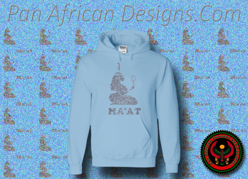 Women's Baby Blue and Silver Ma'at Hoodie with Glitter