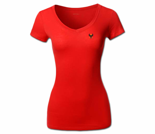 Women's Red Heru V-Neck T-Shirt
