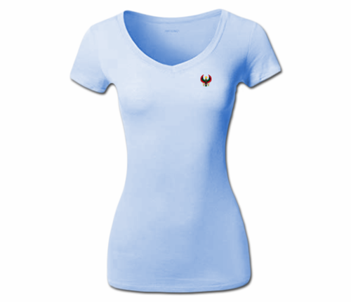 Women's Baby Blue Heru V-Neck T-Shirt