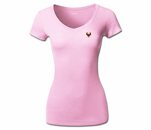 Women's Pink Heru V-Neck T-Shirt