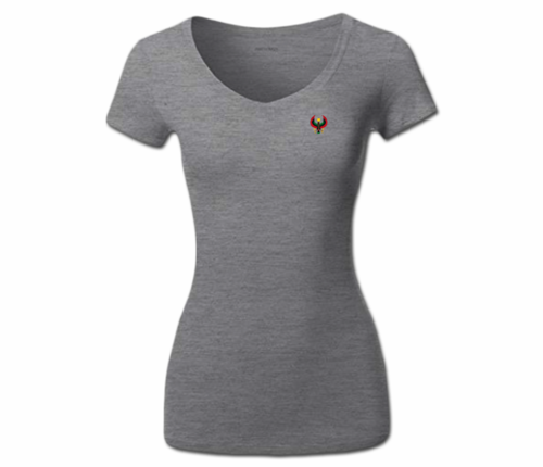 Women's Deep Heather Grey Heru V-Neck T-Shirt