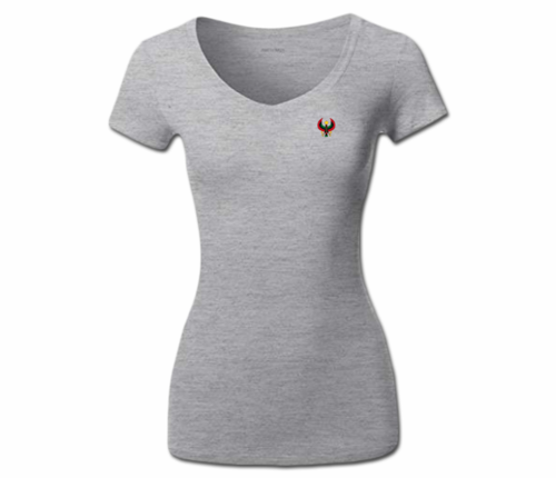 Women's Heather Grey Heru V-Neck T-Shirt