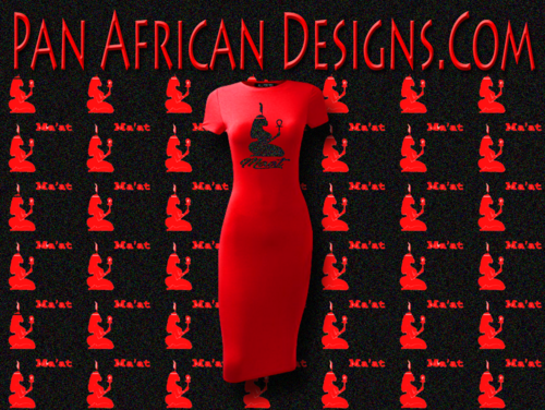 Women's Red with Black Glitter Maat T-Shirt Dress