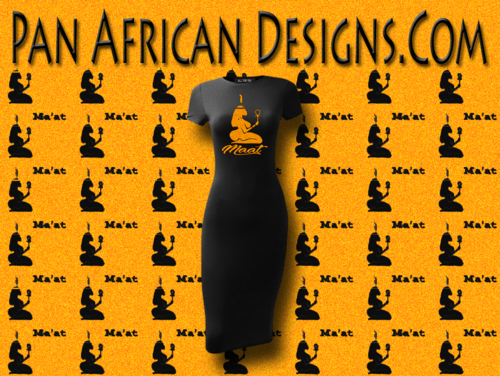 Women's Black with Gold Glitter Maat T-Shirt Dress
