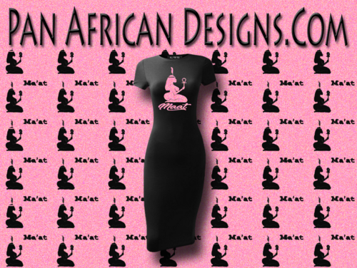 Women's Black with Pink Glitter Maat T-Shirt Dress