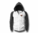 Men's White and Charcoal Grey Heru (Flex Logo) Slim Fit Lightweight Hoodie (Lg Sl,Full Zip)