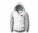 Men's White and Grey Heru (Flex Logo) Slim Fit Lightweight Hoodie (Long Sleeve,Full Zipper)