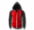 Men's Red and Charcoal Grey Heru (Flex Logo) Slim Fit Lightweight Hoodie (Lg Slve,Full Zip)