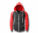 Men's Chrcoal Grey and Red Heru (Flex Logo) Slim Fit Lightweight Hoodie (Lg Slve,Full Zip)