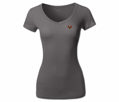 Women's Charcoal Grey Heru V-Neck T-Shirt