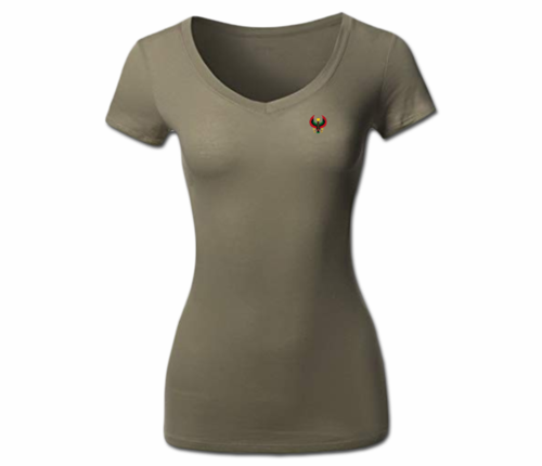 Women's Army Green Heru V-Neck T-Shirt