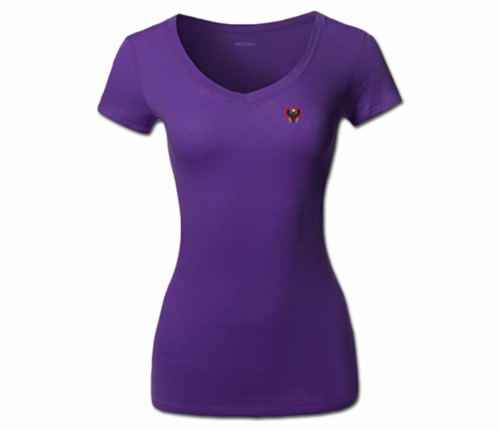 Women's Purple Heru V-Neck T-Shirt