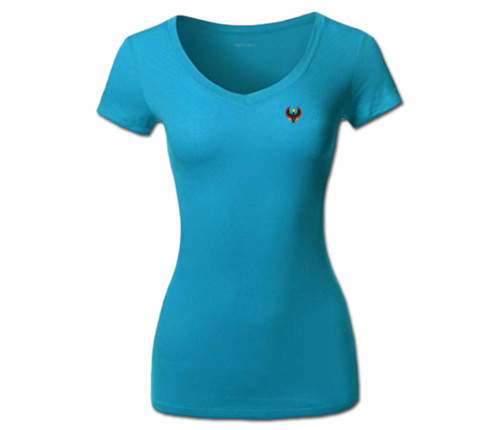 Women's Turquoise Heru V-Neck T-Shirt
