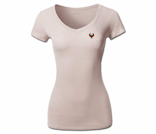 Women's Beige Heru V-Neck T-Shirt
