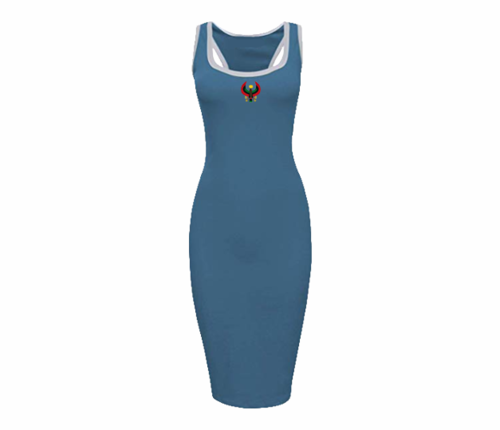 Women's Sky Blue Heru Raceback Ringer Dress (Flex Logo)