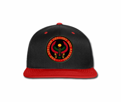 Men Black and Red Heru Snap Back (with circular seal design)